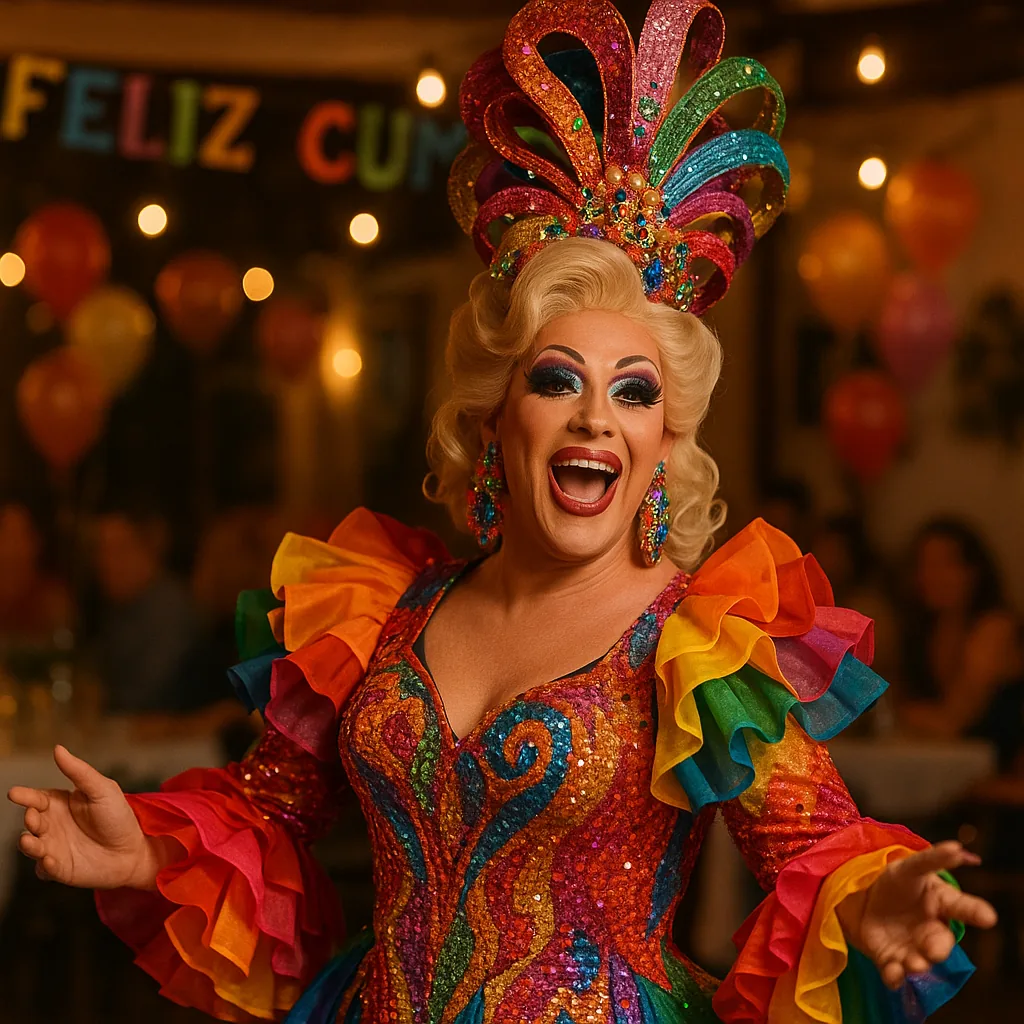 Regina del Drag para compleanno — Artistealo